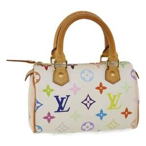 LOUIS VUITTON Monogram Multicolor Mini Speedy Hand Bag White M92645